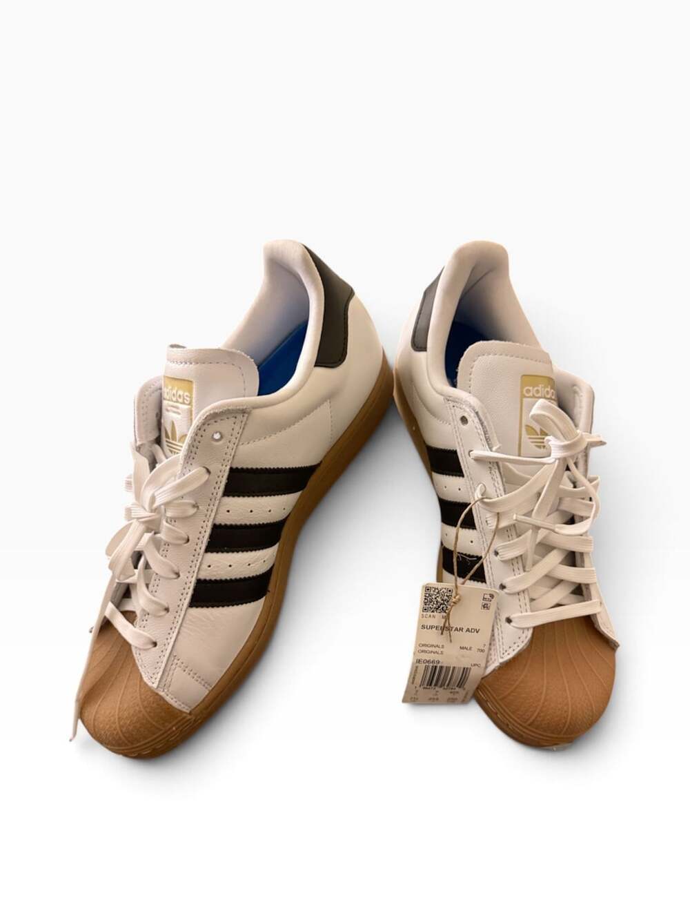 Adidas Superstar Adv Size 7.5 Men Footwear White Gum Skateboarding Shoes